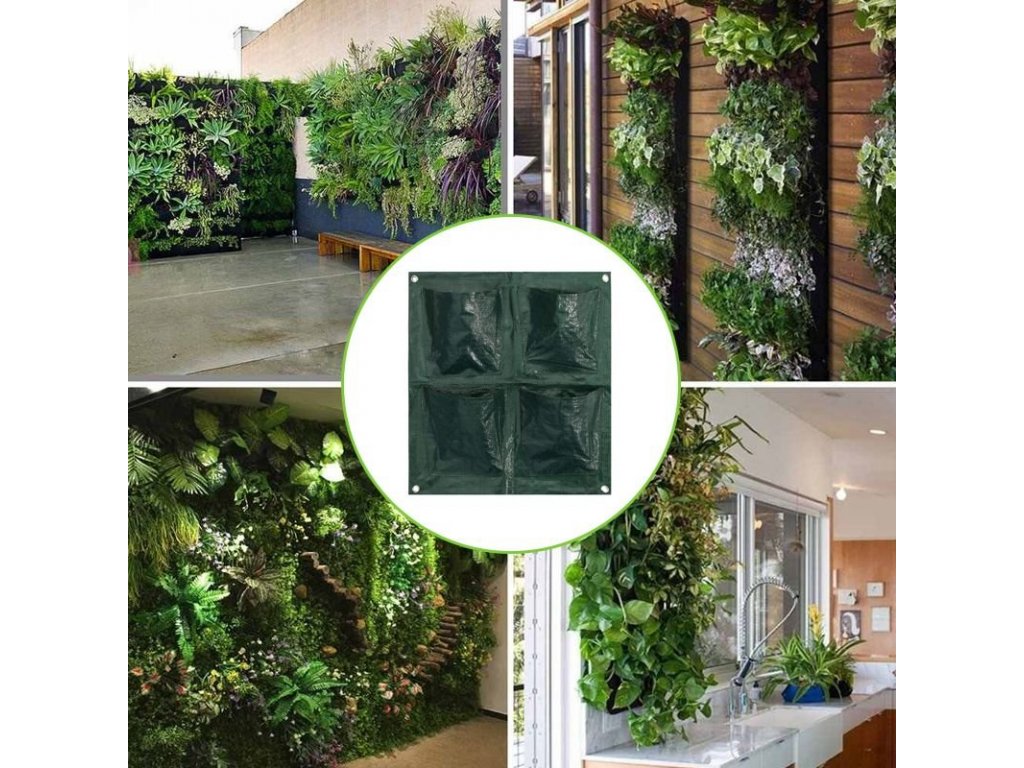 vertikalna viseća tekstilna posuda za cvijeće na zidu