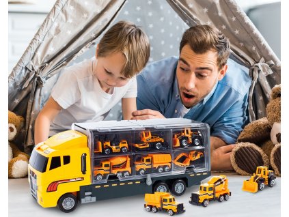 Jedinstveni TIR kamion sa 6 građevinskih mašina i automobila