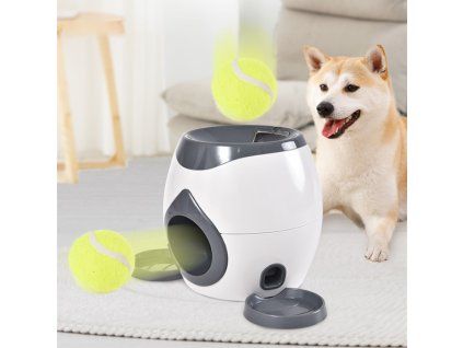 bacač lopti s dozatorom hrane