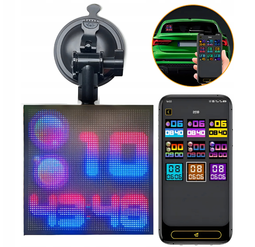 intelligens LED kijelző az autó hátsó ablakához