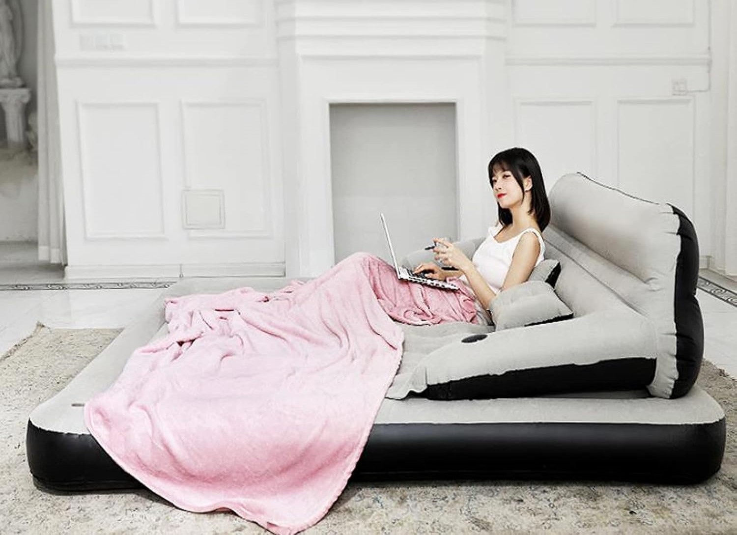 felfújható matrac háttámlával