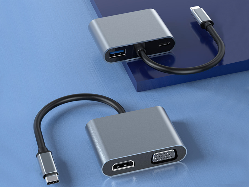 Egyedi USB-C - HDMI 4K, VGA adapter