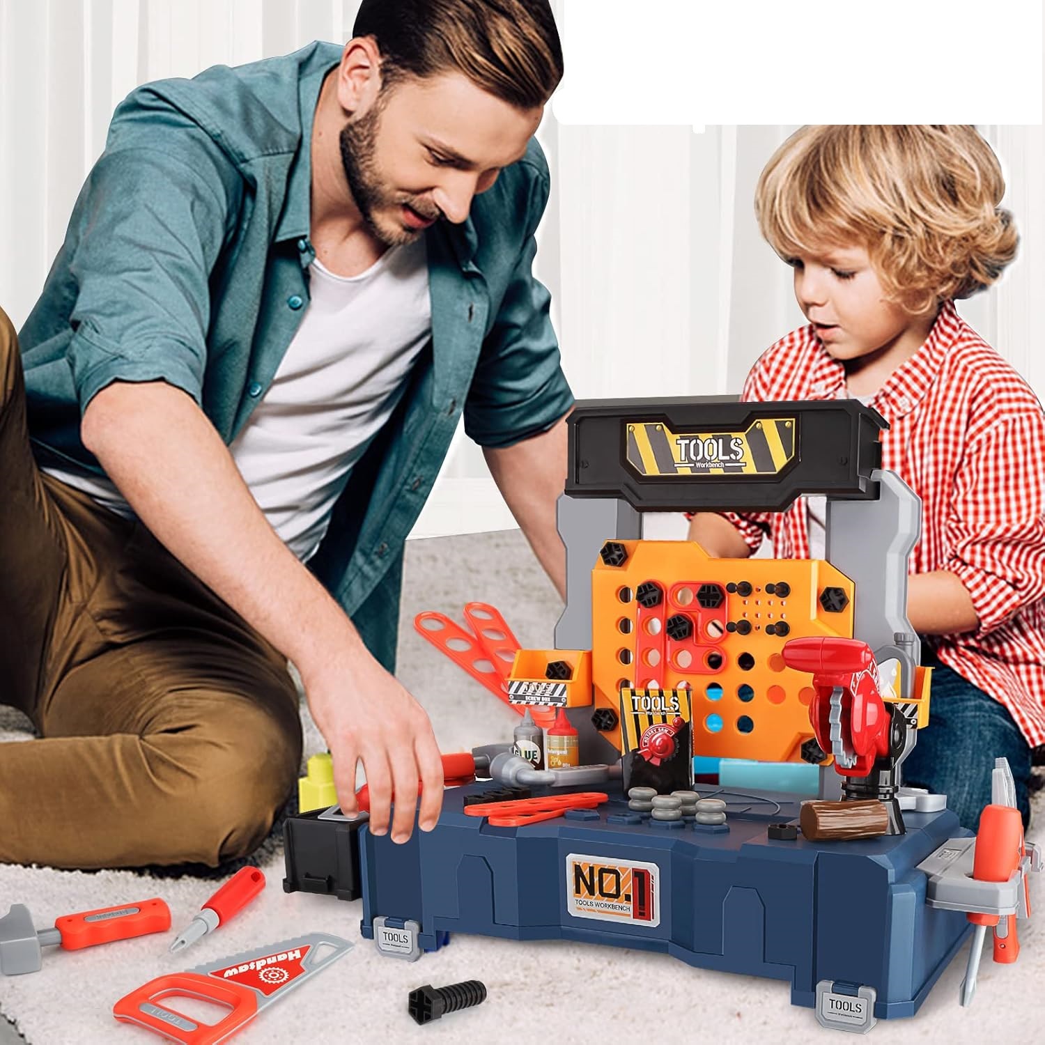 Niesamowity stół warsztatowy dla dzieci z narzędziami