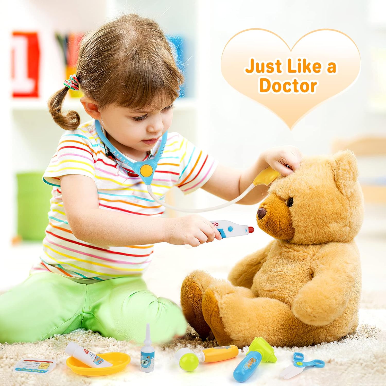 Zestaw lekarza dla dzieci z wózkiem i EKG