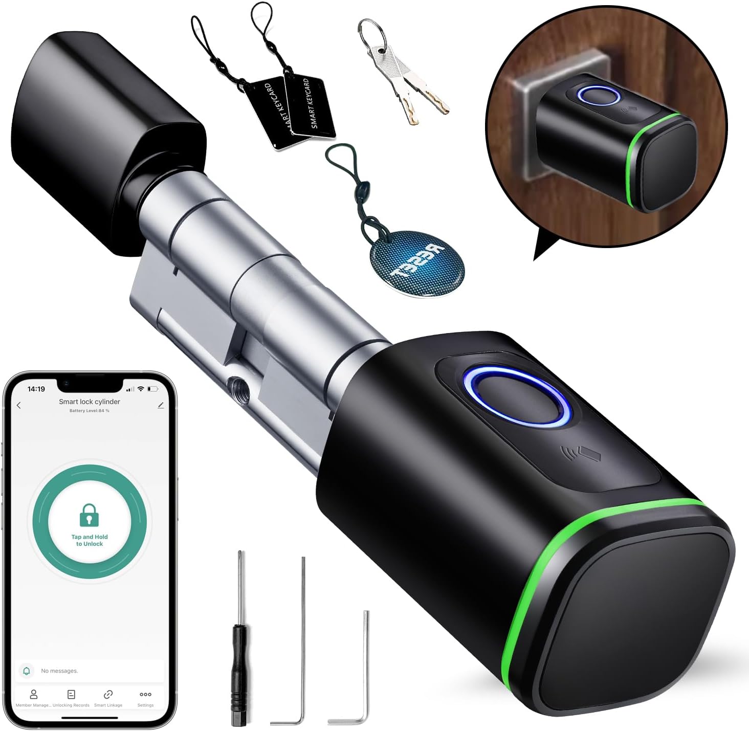 inteligentny zamek do drzwi z czytnikiem linii papilarnych