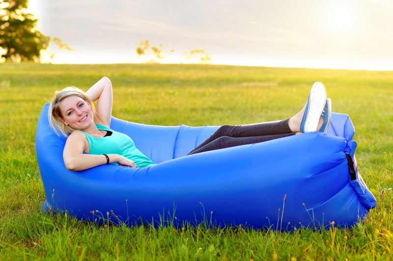 Dmuchane leżaki Lazy bag – dwupak, niebieskie