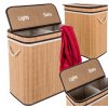 elegancki podwójny kosz na pranie - bambusowy kosz na pranie