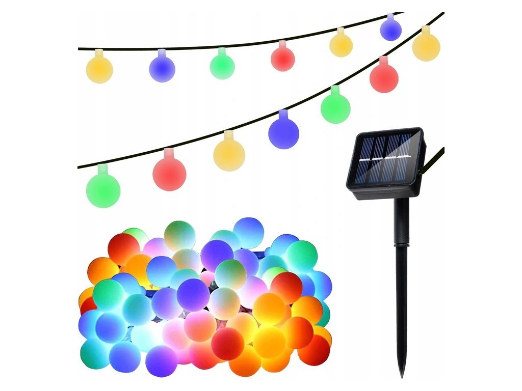 Lant de lumină cu LED-uri color - exterior