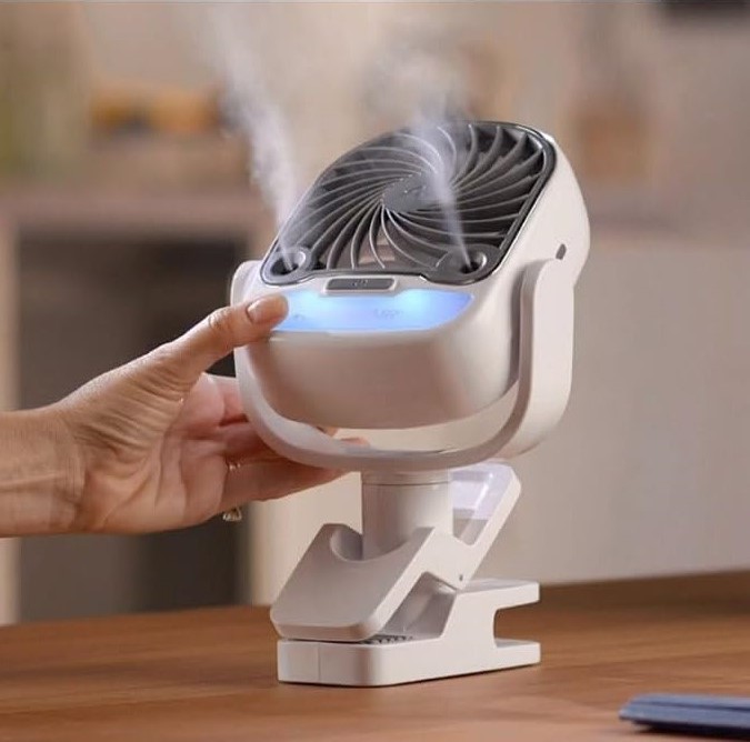 Ventilator de birou cu umidificator și RGB