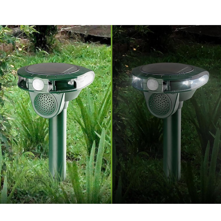 Scarter pisici cu ultrasunete cu LED-uri stroboscopice