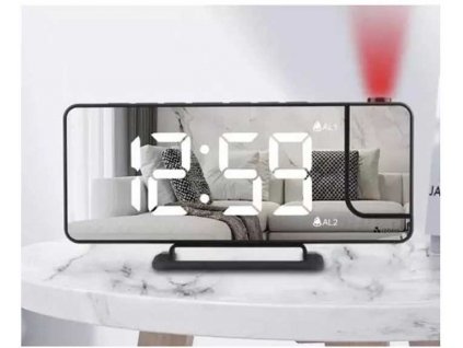 ceas cu alarmă LED unic cu proiector și oglindă