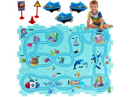 pistă de puzzle unică pentru copii