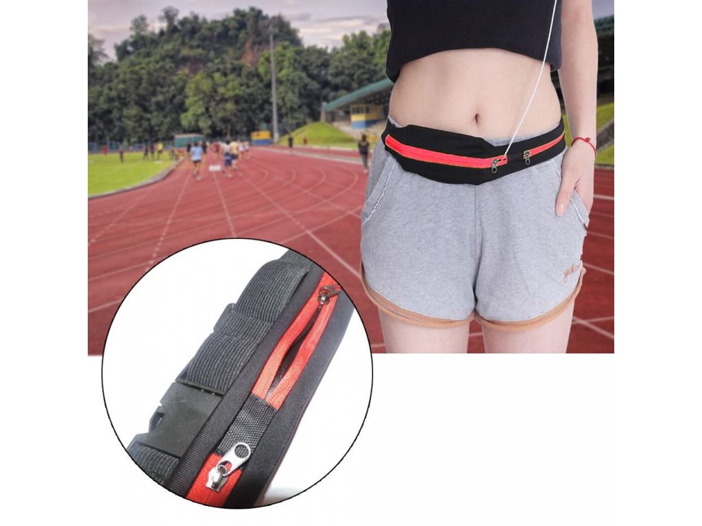 Športna okrogla torba za tek slim - rdeča