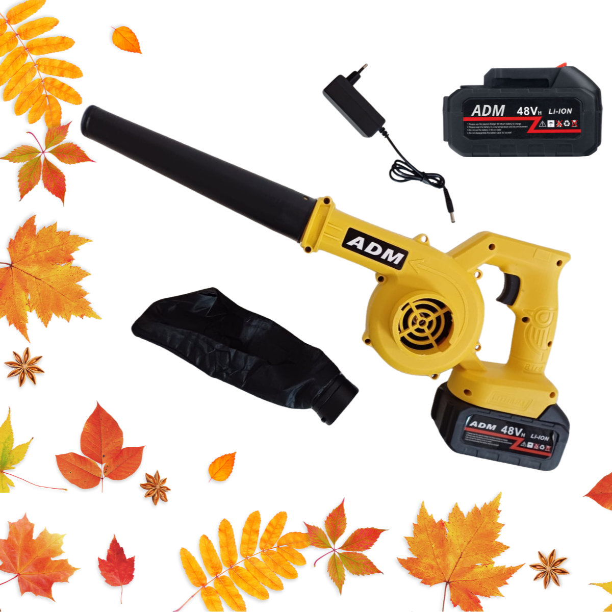 Zmogljiv akumulatorski puhalnik listja