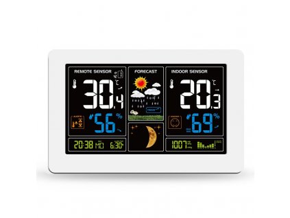 14255 2 Solight meteostanice extra velky farebny lcd teplota vlhkosť tlak RCC USB nabíjanie bila