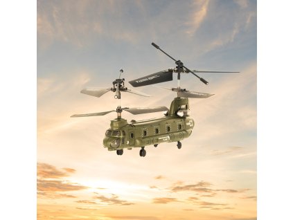 RC dvojitý vojenský vrtuľník na ovládanie