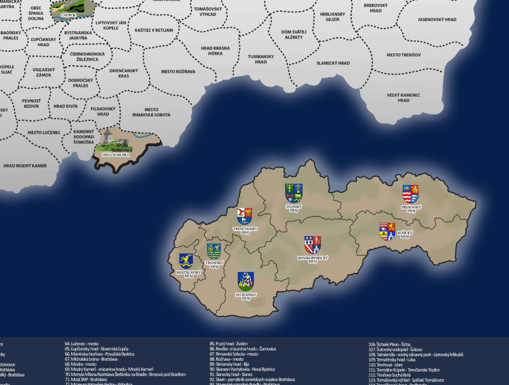 Jedinečná stieracia mapa Slovensko | Deminas