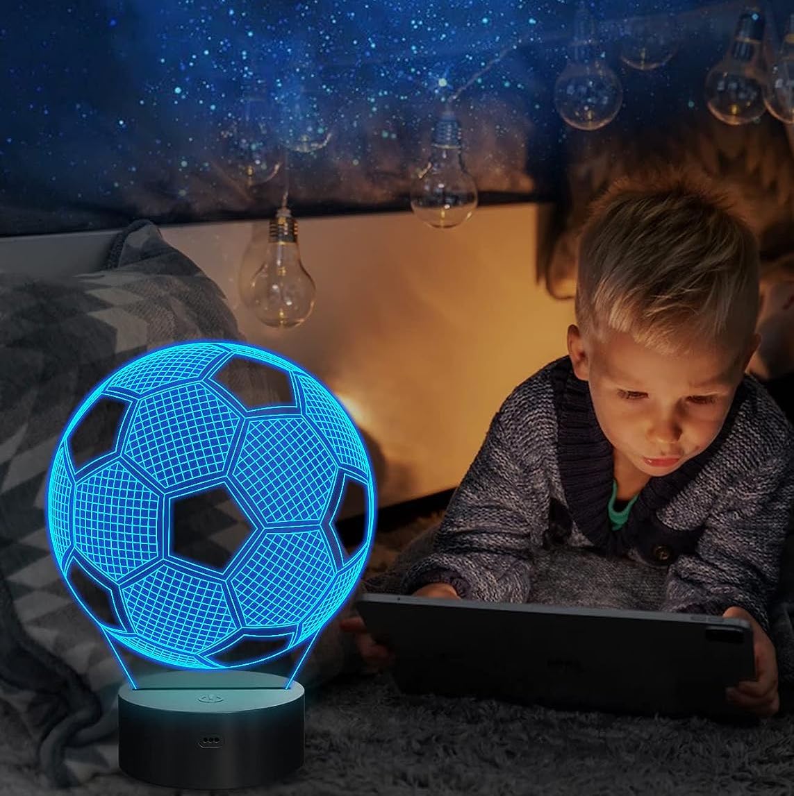 Deminas | Úžasná detská nočná lampa v tvare futbalovej lopty - 3D ilúzia