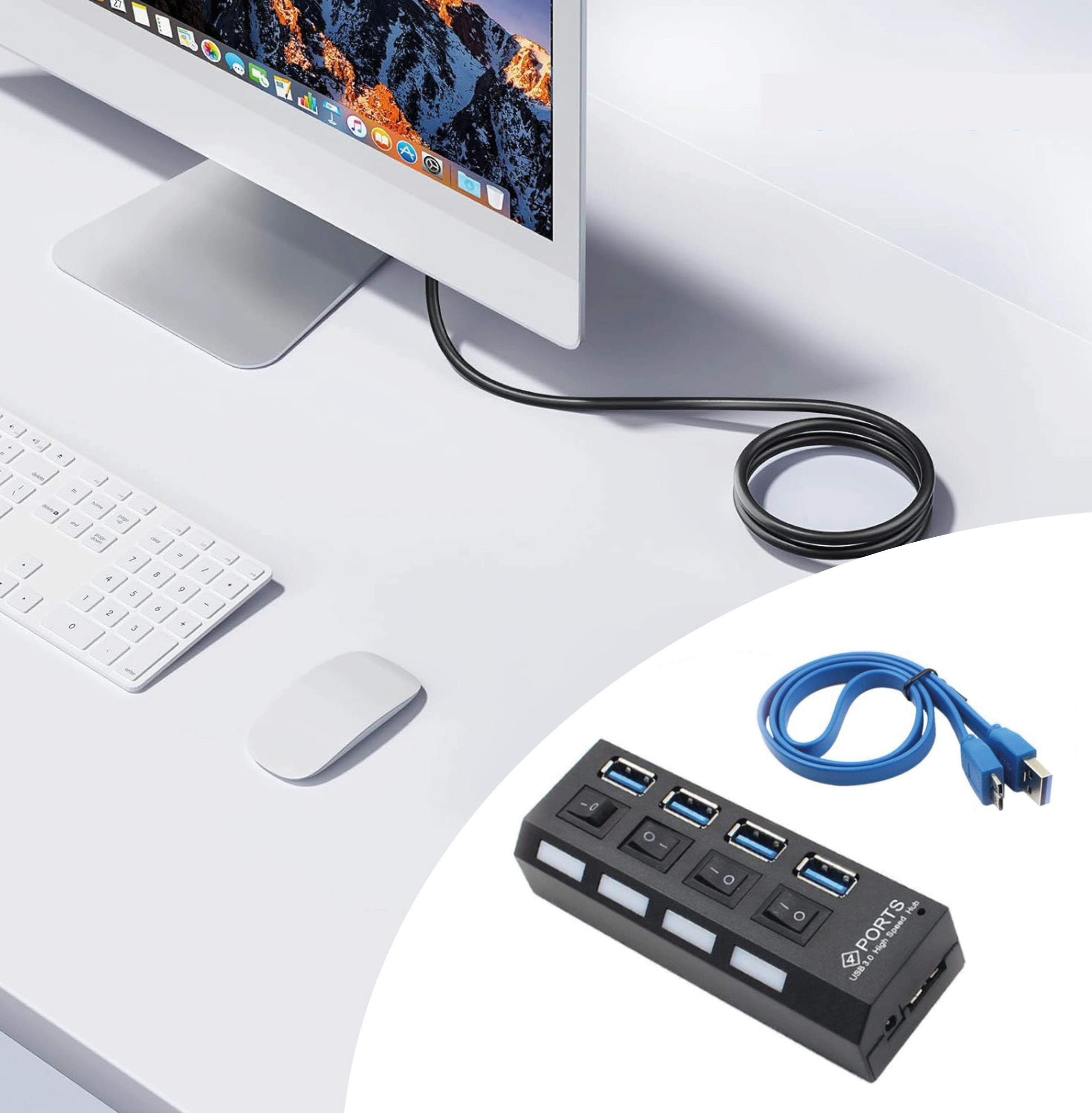 Deminas | Praktický rozbočovač pre 4 USB porty