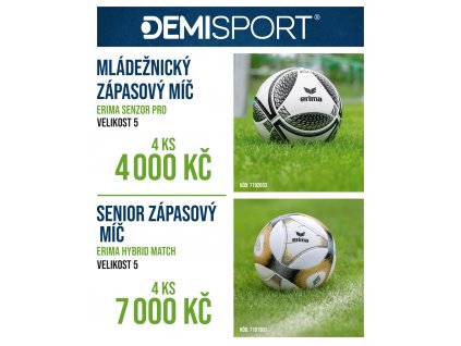 SET 4 ks ERIMA zápasový fotbalový míč HYBRID MATCH v.5