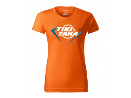 triko damske oranzova FRONT bilomodre logo