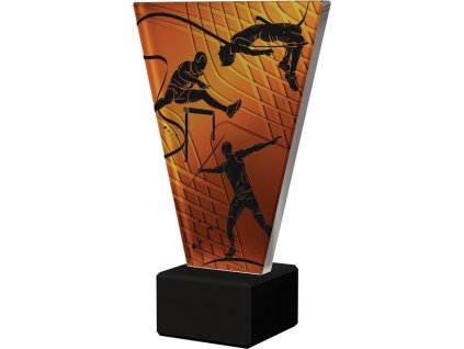 vl1 b ath bk skleněná trofej s potiskem atletika v 20 5 cm