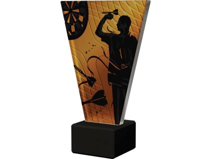 vl1 d gift bk skleněná trofej v řadě s tištěnými šípy v 15 cm