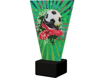 vl2 d soc3 bk skleněná trofej s potiskem fotbalového míče v 15 cm hr 1cm