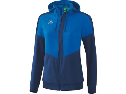 33391 2 erima damska bunda s kapucnou a zipsom squad azurova modra