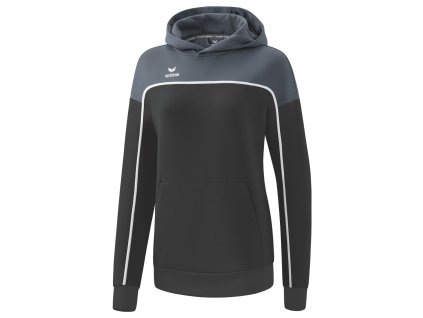 101152 2 erima damska mikina s kapucnou change cierna seda