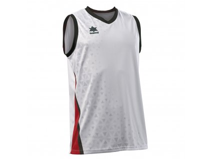 LUANVI basketbalový dres CARDIFF biela červená (Farba - doplnková Červená, Farba - hlavná Biela, Veľkosť XXL)