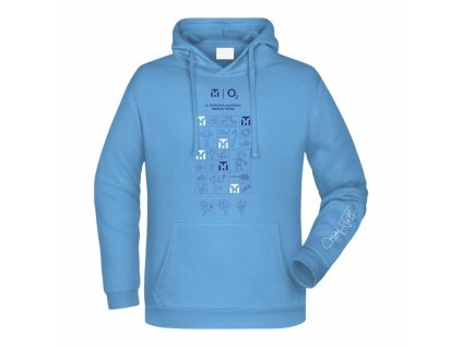 O2 ŠAMT Detská mikina Piktogram bledomodrá