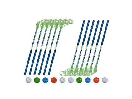 Florbalový set jungle zelená