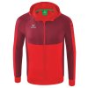 ERIMA tréningová bunda s kapucňou SIX WINGS červená bordová