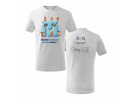 O2 ŠAMT Tričko  Ilustrácia biela