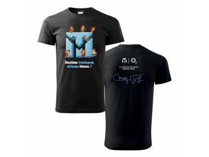 O2 ŠAMT Tričko  Ilustrácia čierna