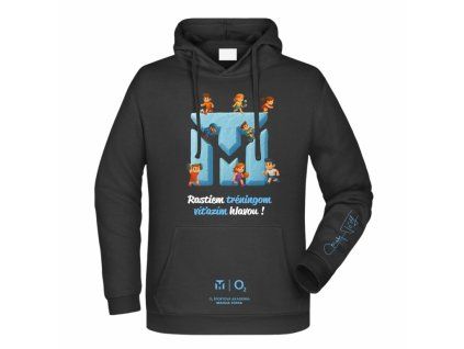 O2 ŠAMT Mikina  Ilustrácia čierna