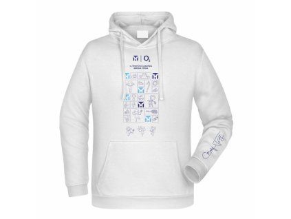 O2 ŠAMT Mikina Piktogram biela