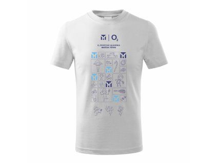 O2 ŠAMT Detské tričko Piktogram biela
