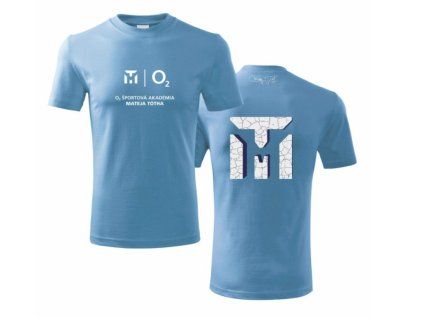 O2 ŠAMT Detské tričko Logo bledomodrá