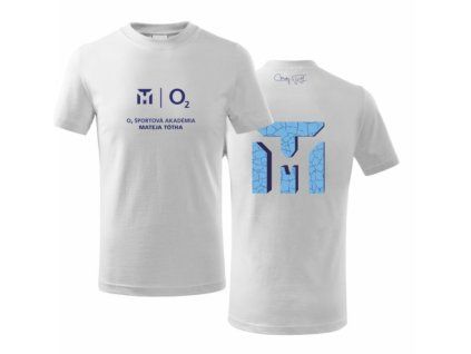 O2 ŠAMT Tričko logo biela