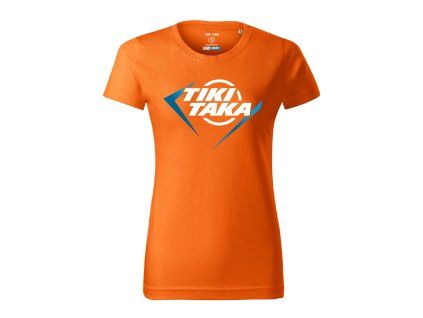 triko damske oranzova FRONT bilomodre logo