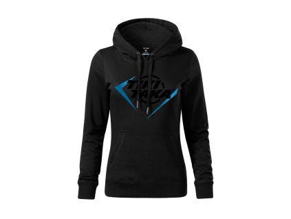 mikina damska cerna FRONT cernomodre logo
