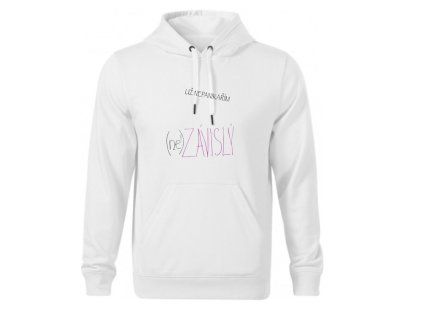 ne závislÝ PANIKA mikina bílá