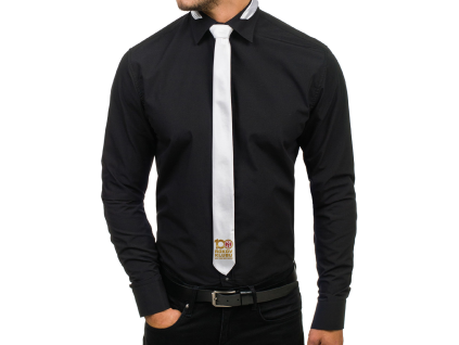 NŠK kravata 100 rokov biela