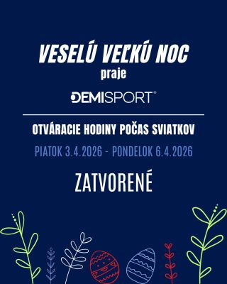 ❗OZNAM pre našich zákazníkov❗ 📆Počas veľkonočných sviatkov bude predajňa DEMIŠPORT v Trnave zatvorená od 3.4. (piatok) do...