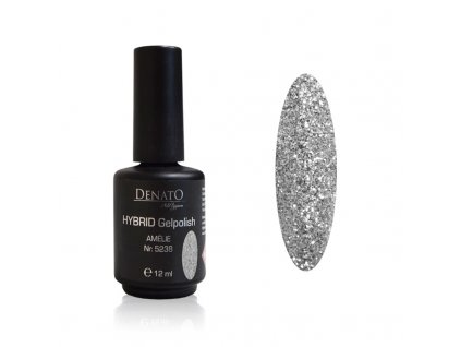 5238 Hybrid Gelpolish Amélie stribrny glitrový uv led gel, 12 ml