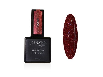 51035 REFLECTIVE uv led gel polish LUNA glitrový červený