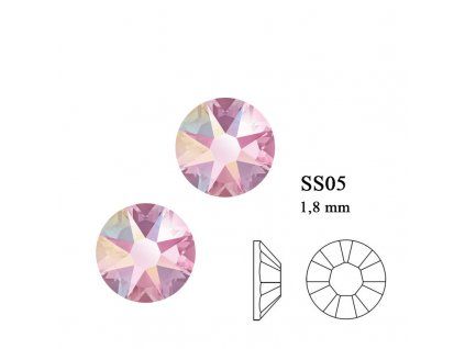 Light Rose AB 50 ks / 50 pcs