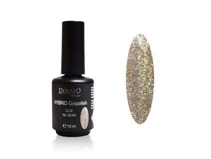 5240 Hybrid Gelpolish Cloé prosecco glitrový uv led gel, 12 ml